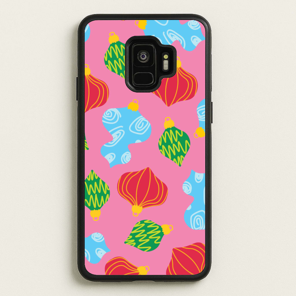 Abstract Christmas Baubles Pattern Galaxy S9 Case