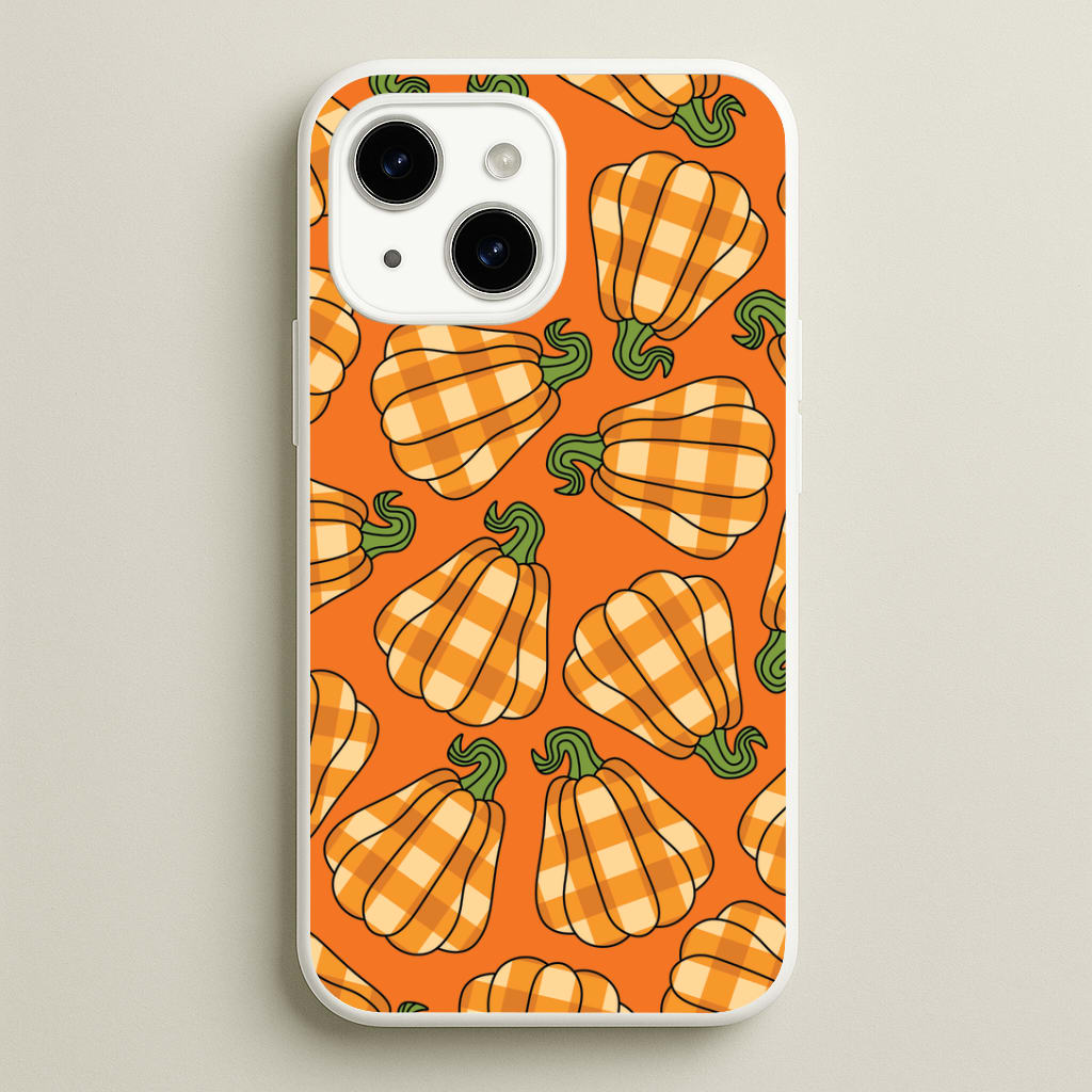 Tartan Pumpkins Pattern iPhone 14 Case