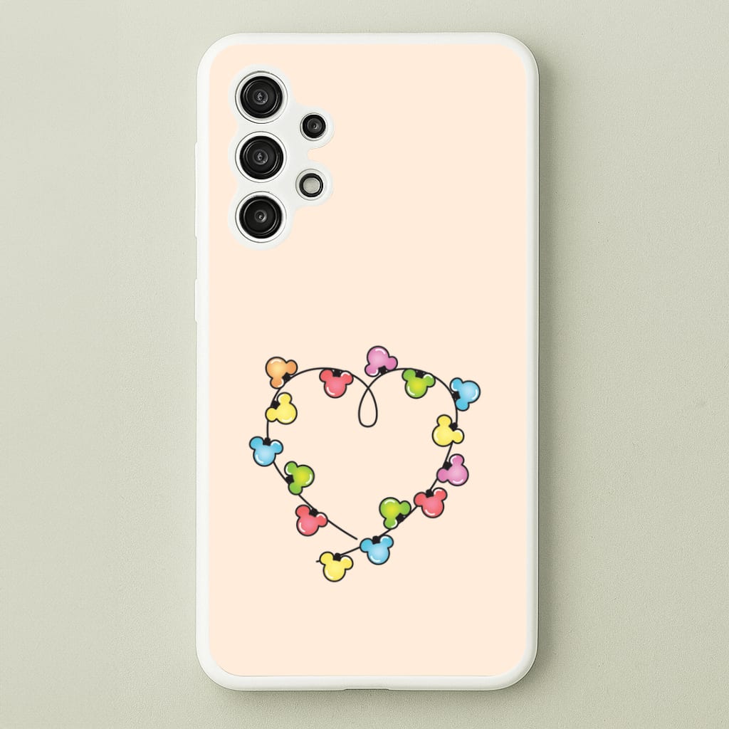 Cartoon Mouse Christmas Fairylights Heart Galaxy A13 Case