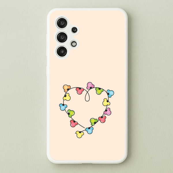 Cartoon Mouse Christmas Fairylights Heart Galaxy A13 Case