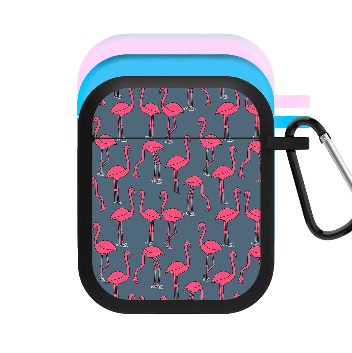 Basic Pink Flamingo Pattern AirPods Case