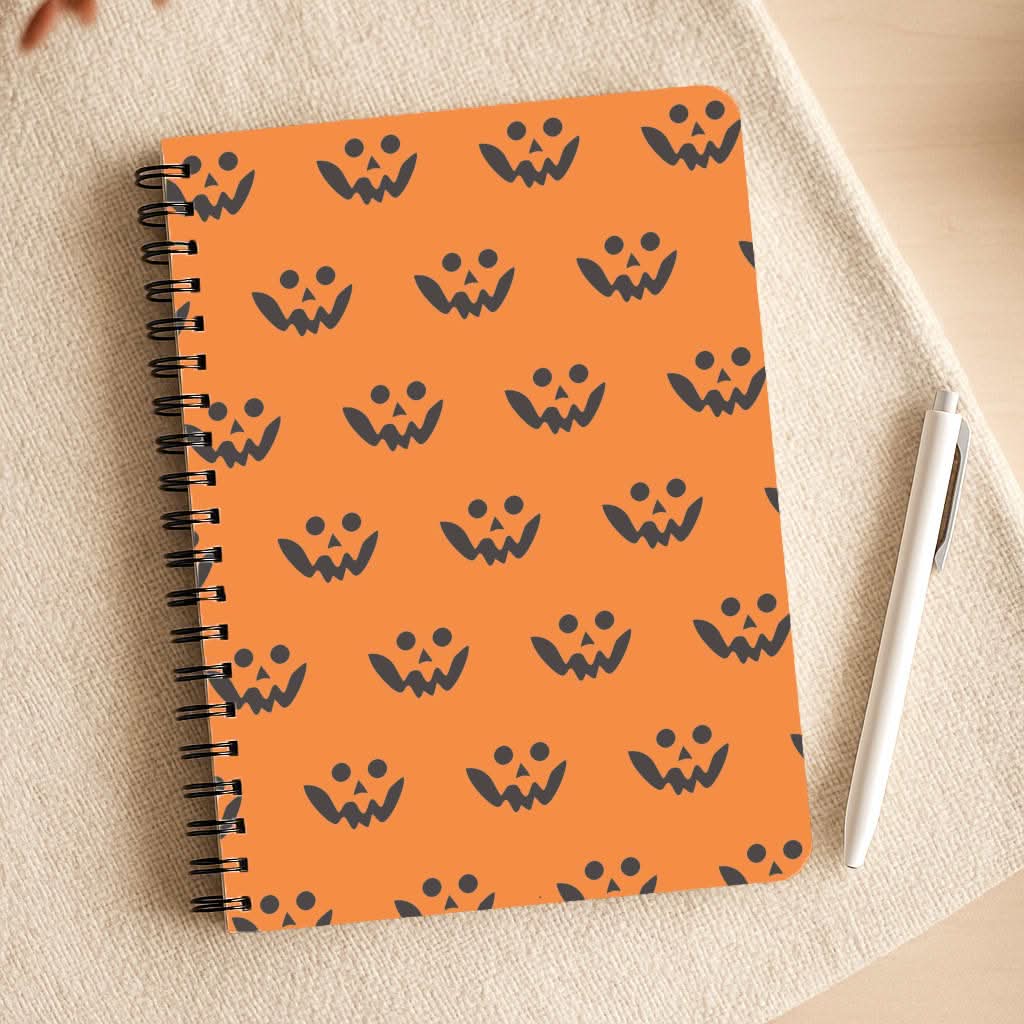 Carved Pumpkin Face Pattern Notepad