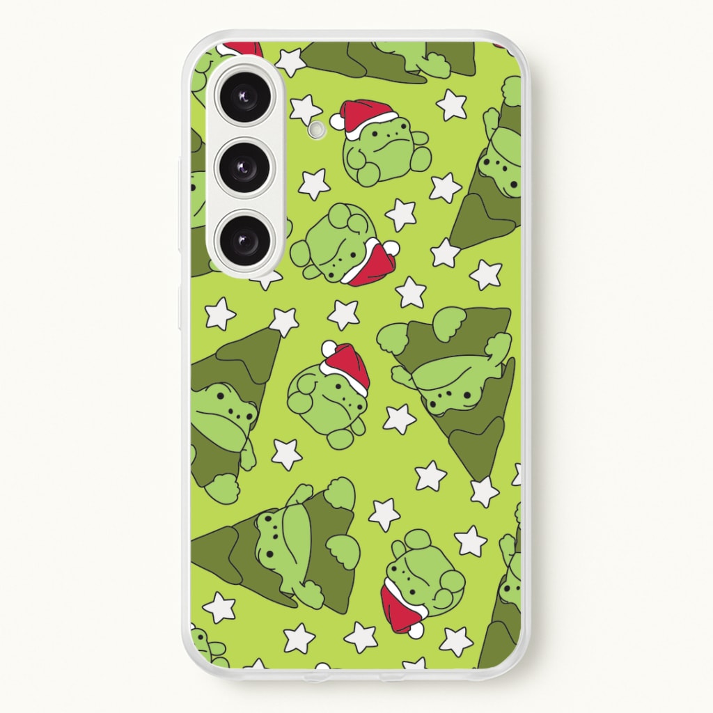Christmas Frogs And Stars Plush Pattern Galaxy S24 Plus Case