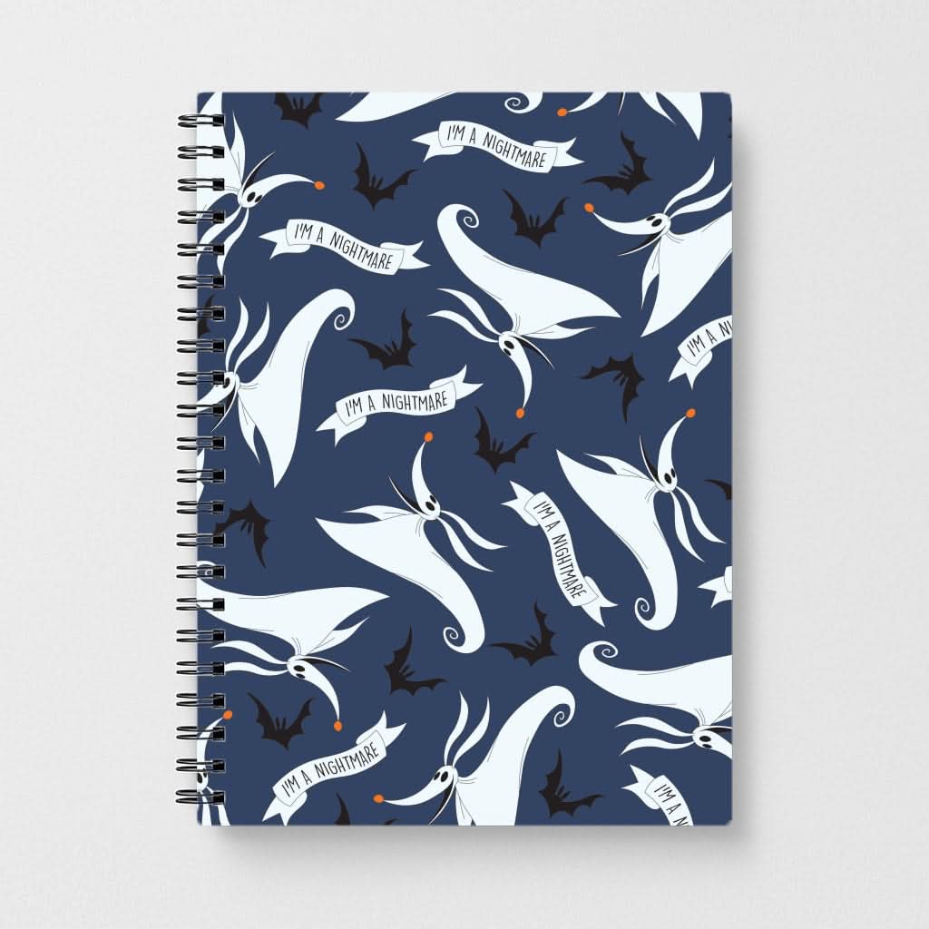 Skeleton Dog And Bats Pattern Notebook