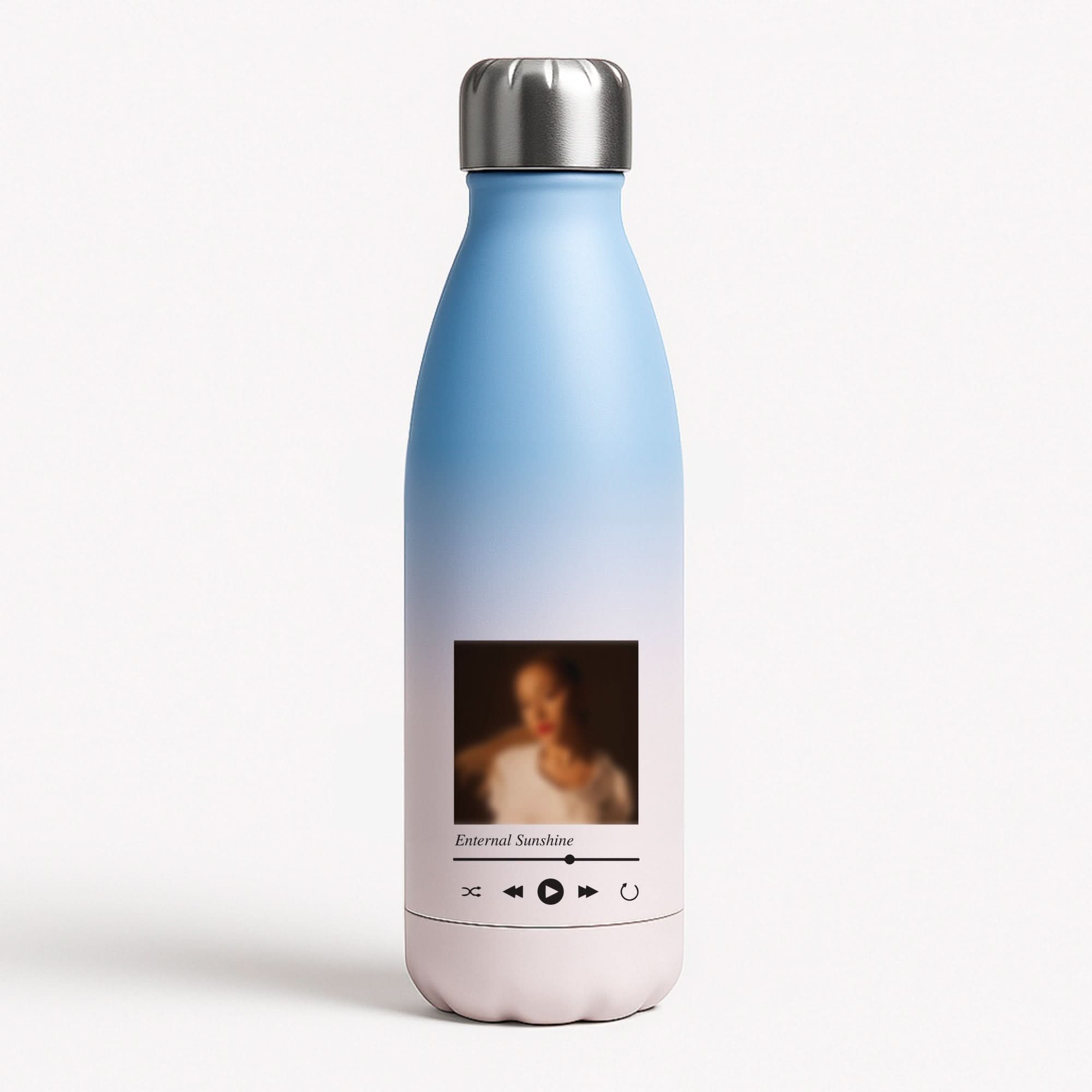 Sunshine Music Player Blue Water Bottle
