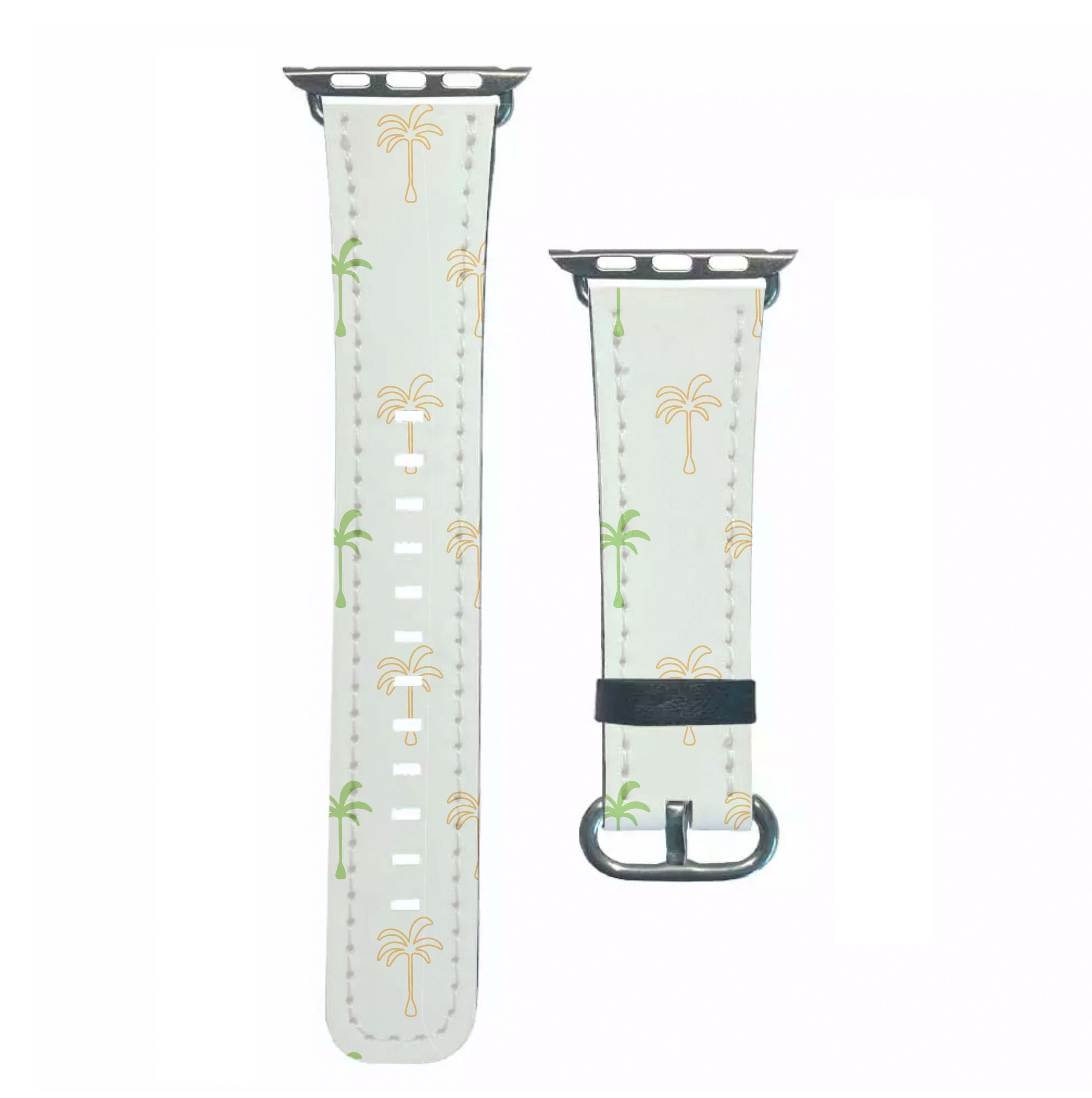 Green And Yellow Palms Pattern Apple Watch Strap