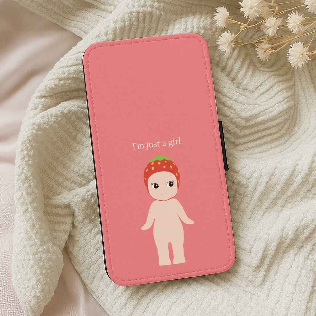 I'm Just A Girl Leather Phone Case