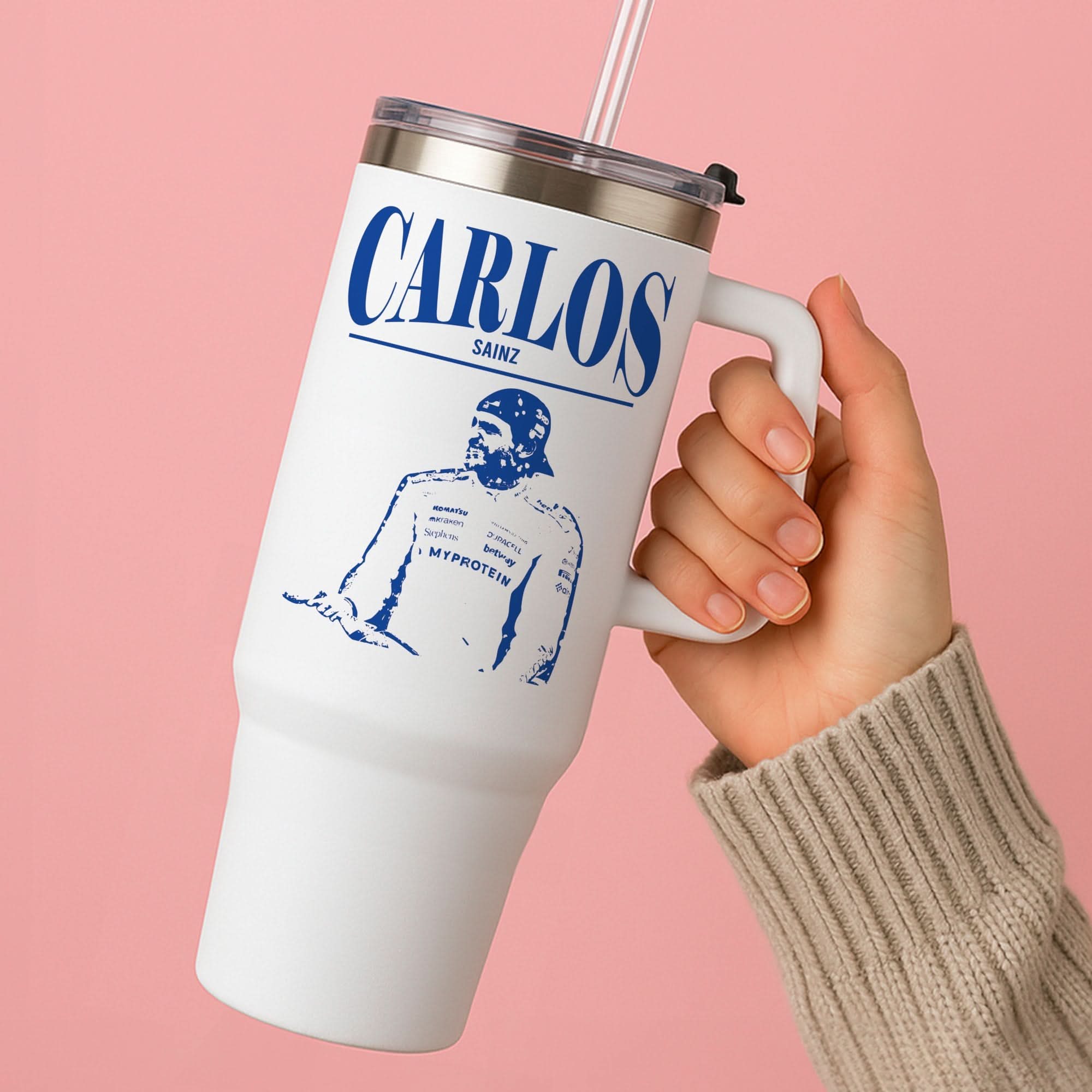 Carlos White And Blue Tumbler