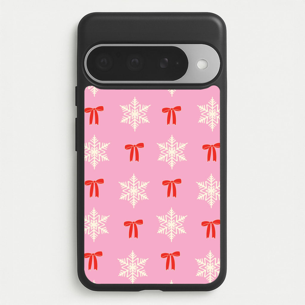 Coquette Bows And Snowflakes Pattern Google Pixel 10 Pro XL Case