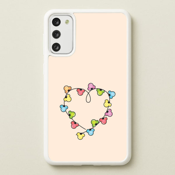 Cartoon Mouse Christmas Fairylights Heart Galaxy S20FE Case