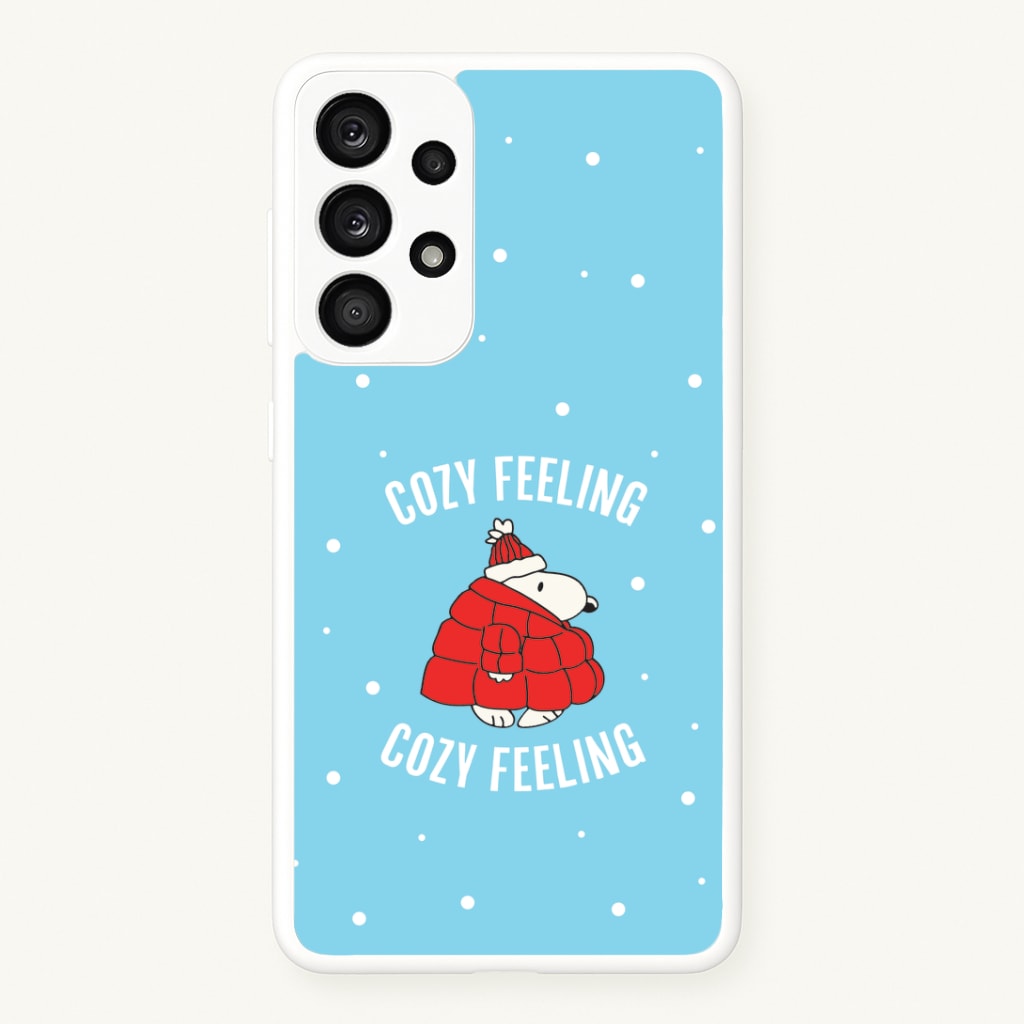 Cozy Feeling Cartoon Beagle Puffer Jacket Galaxy A53 Case