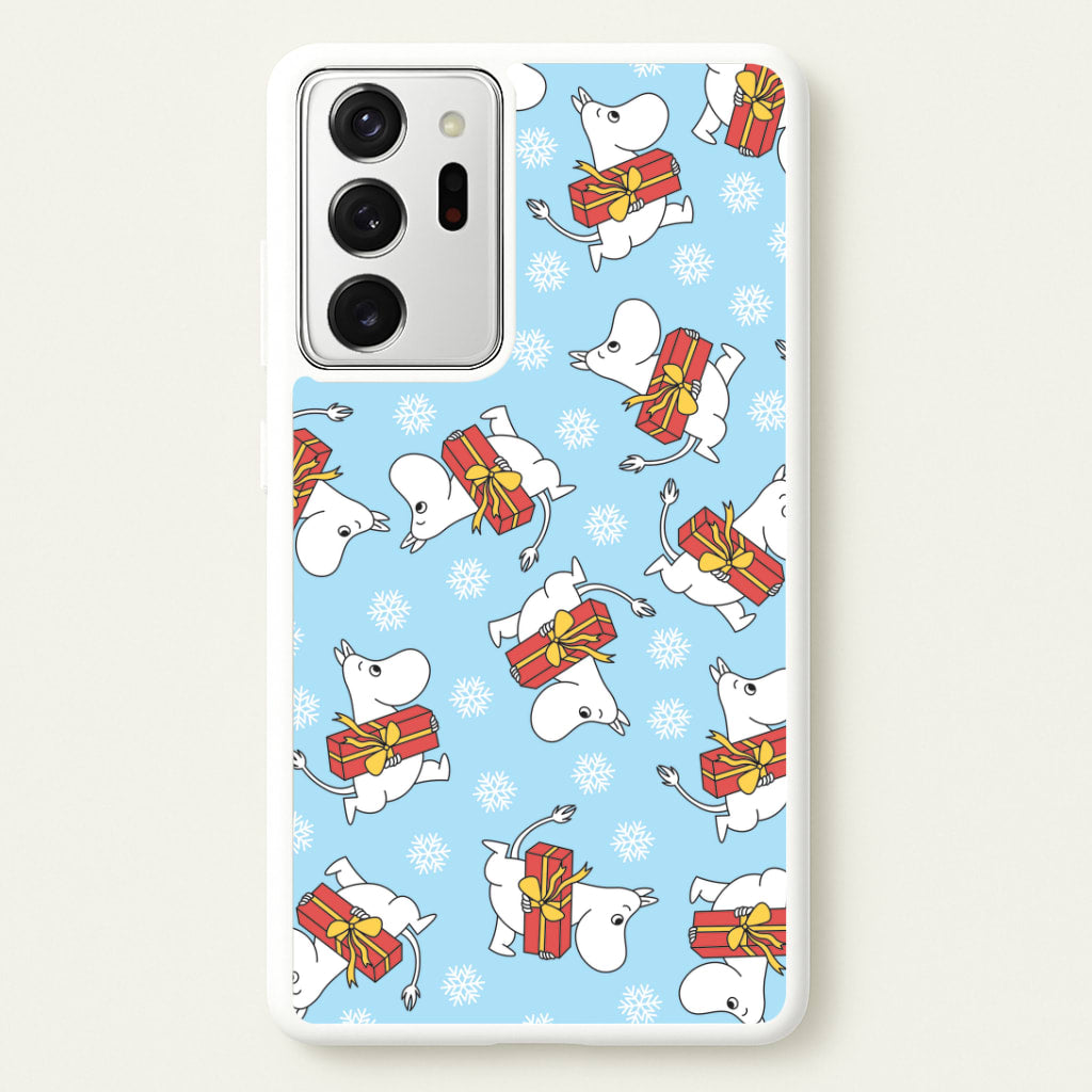 Present And Snowflakes Moom Pattern Galaxy Note 20 Ultra Case