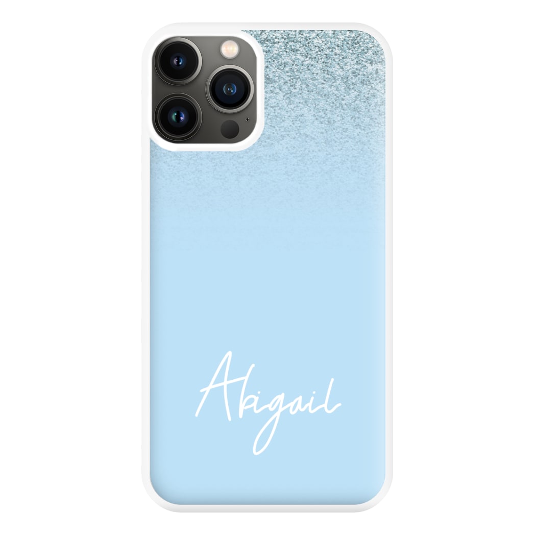 Blue Glitter Personalised Name iPhone 11 Pro Case