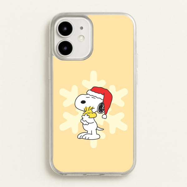 Christmas Cartoon Beagle And Bird iPhone 12 / 12 Pro Case