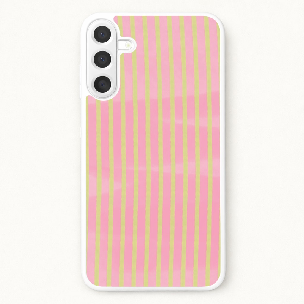 Pink Meadow Stripes Galaxy A57 Case