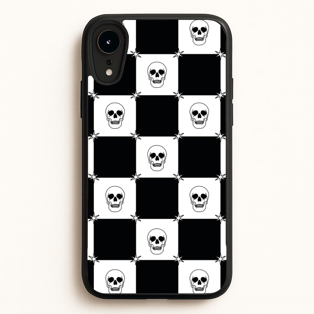 Checkered Skulls Pattern iPhone XR Case