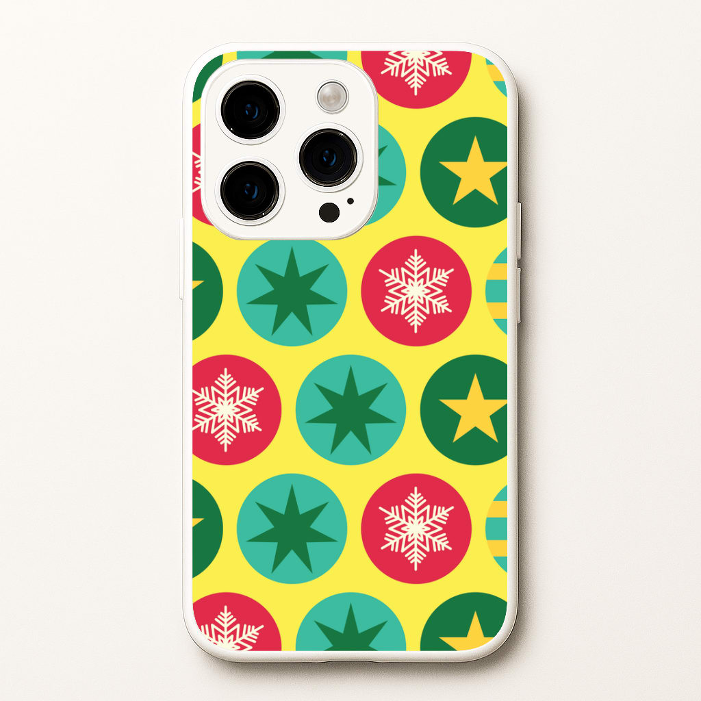 Colourful Abstract Baubles Christmas Pattern iPhone 14 Pro Case