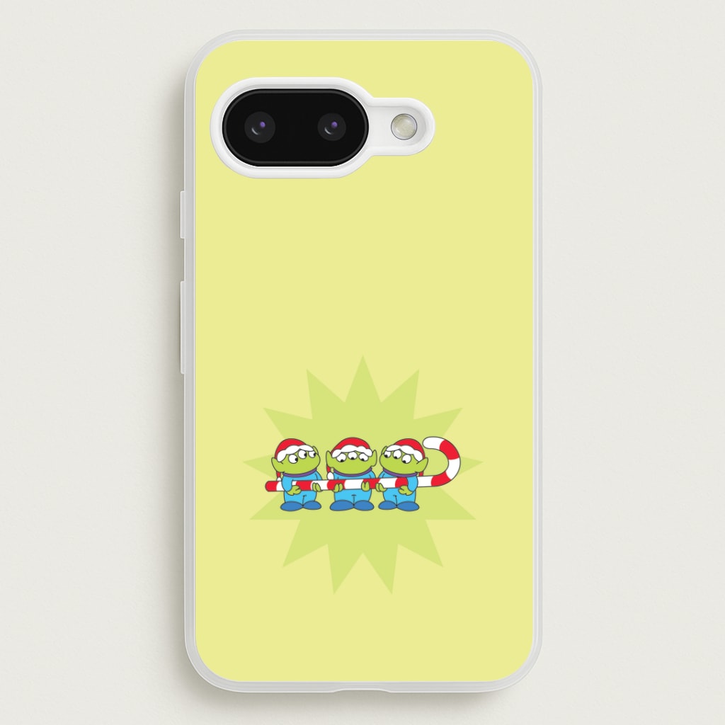 Cute Green Aliens Candycane Google Pixel 9a Case