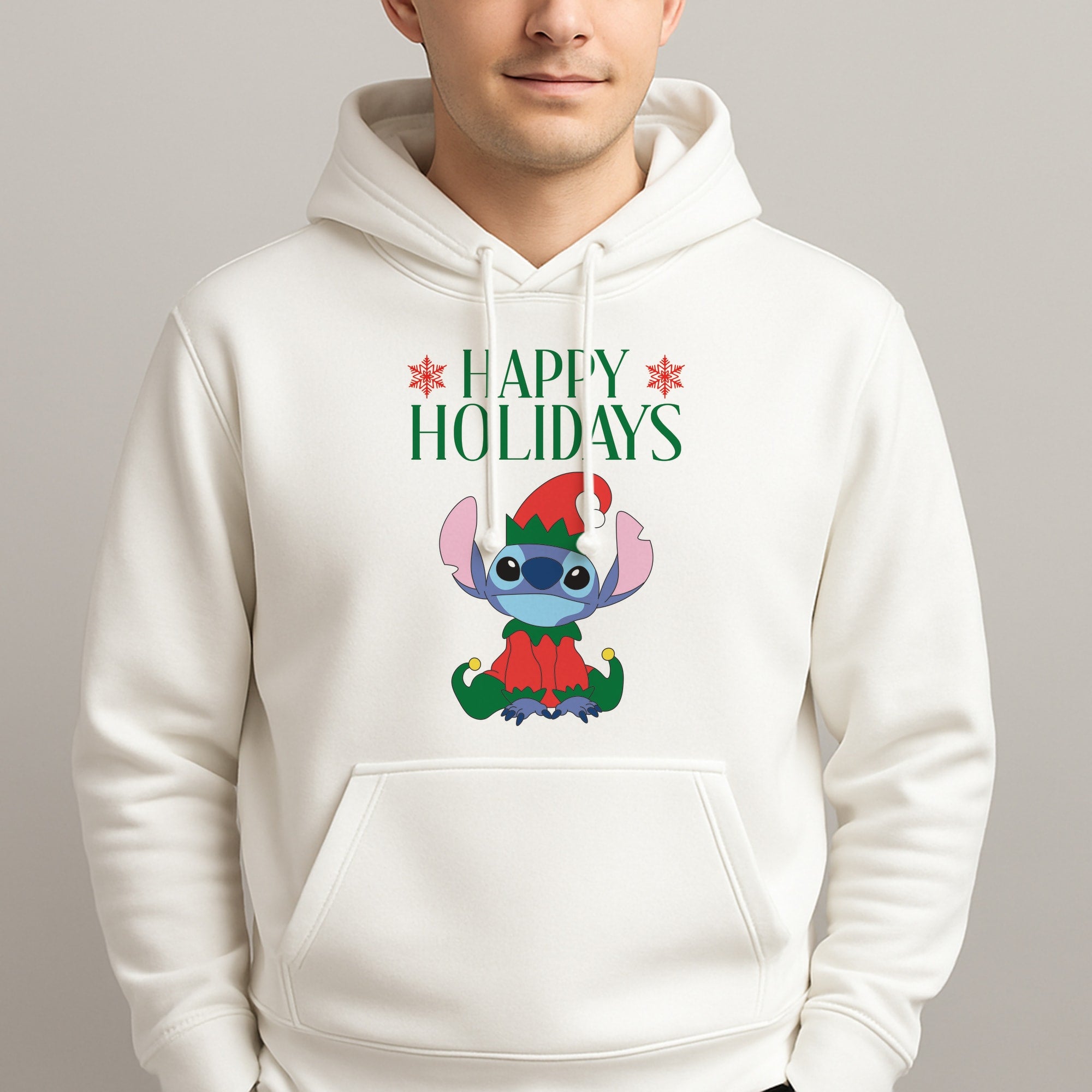 Cute Blue Alien Elf Mens Hoodie