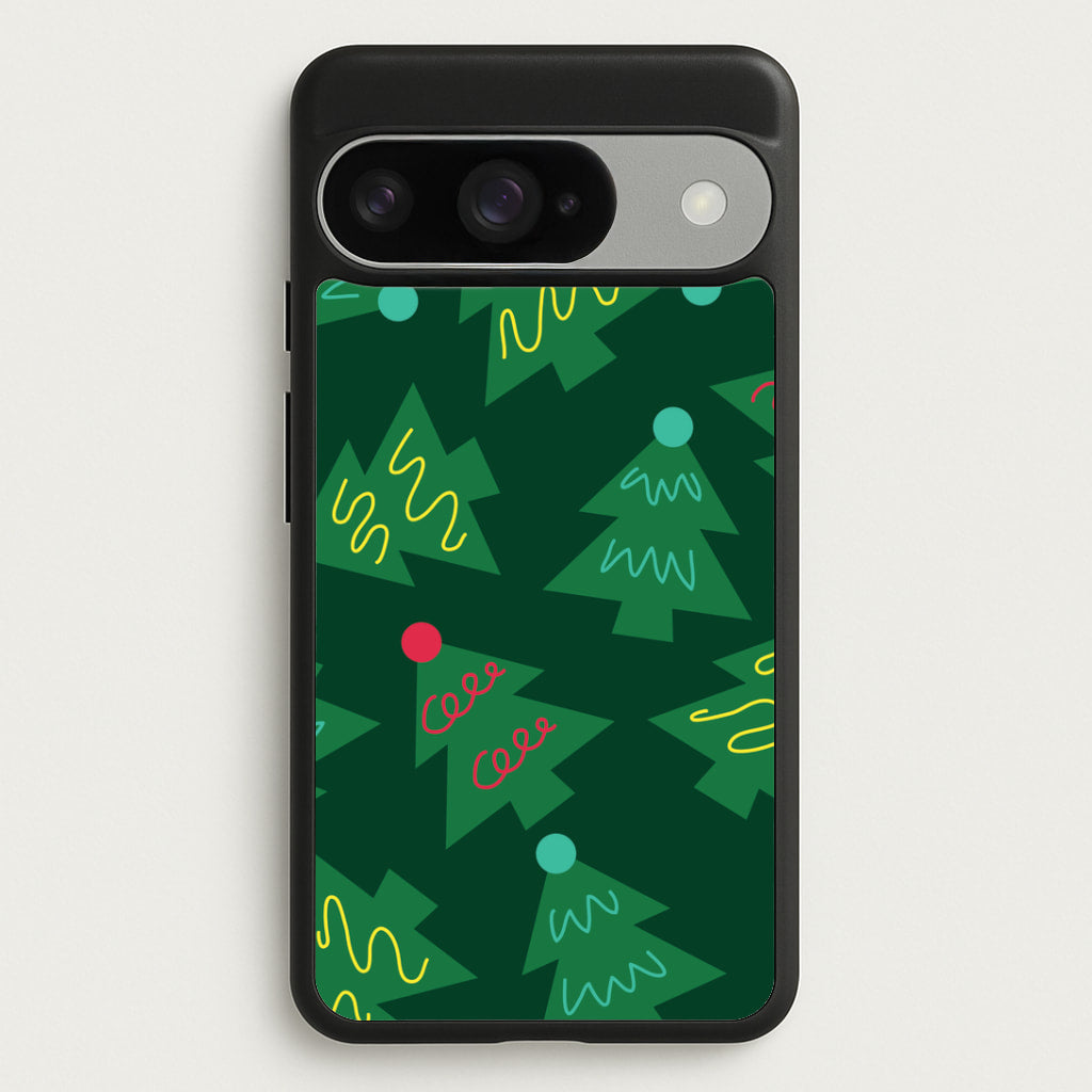 Abstract Christmas Trees Pattern Google Pixel 10 / 10 Pro Case
