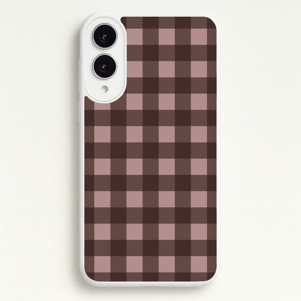 Chocolate Gingham Galaxy S25 Edge Case