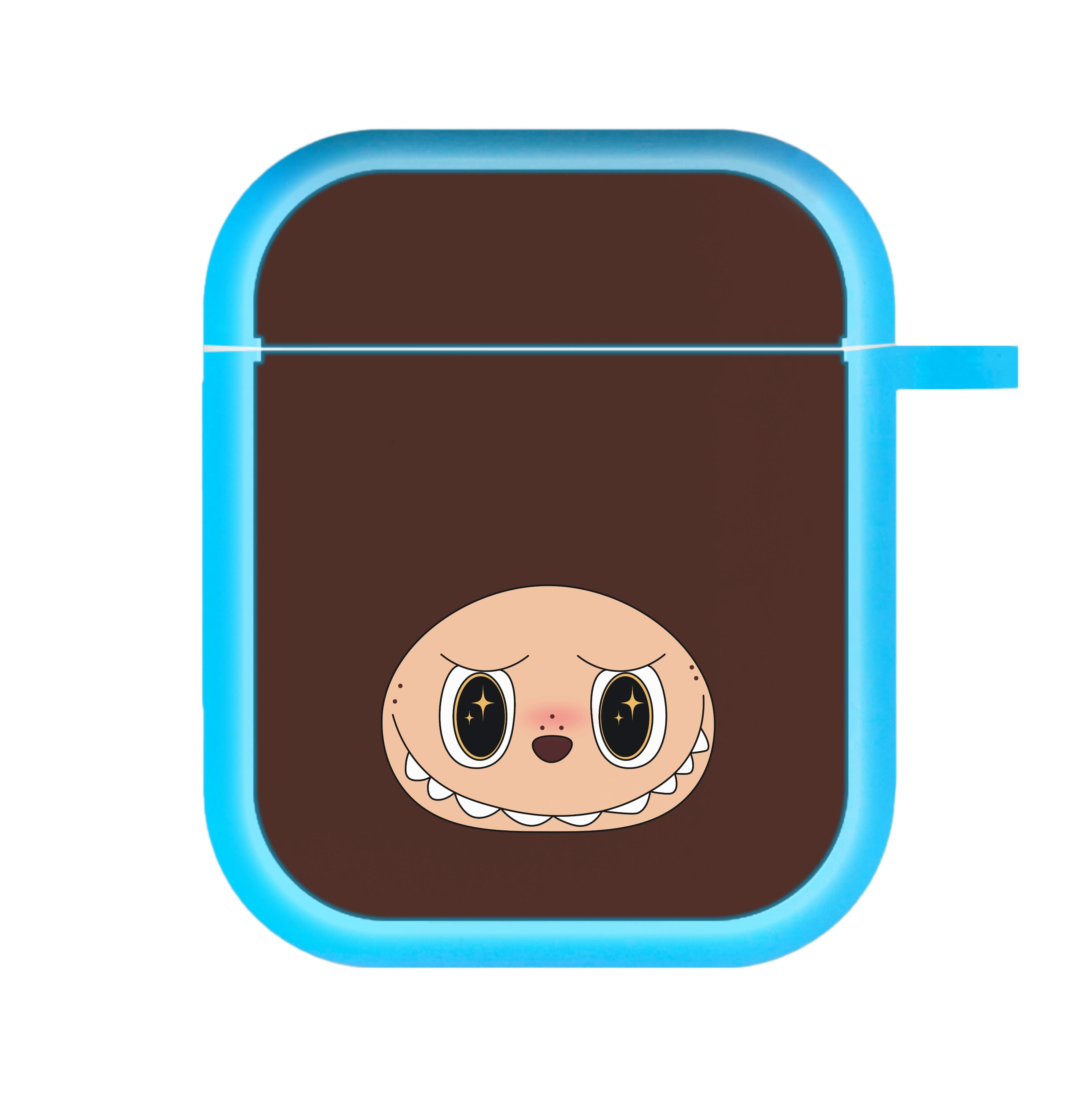 Cute Brown Monster Face AirPods Case