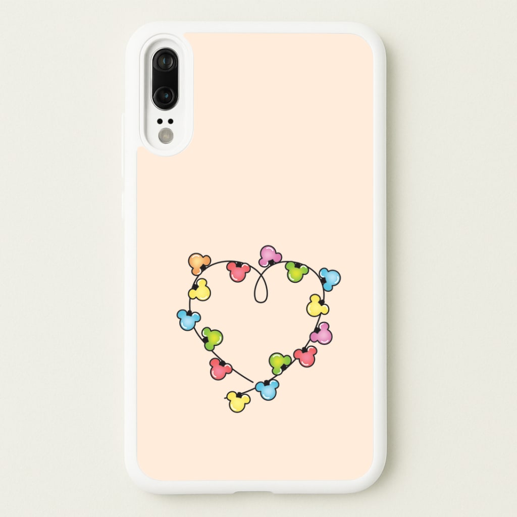 Cartoon Mouse Christmas Fairylights Heart Huawei P20 Case