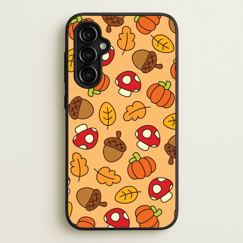 Cartoon Autumn Icons Pattern Galaxy A54 Case