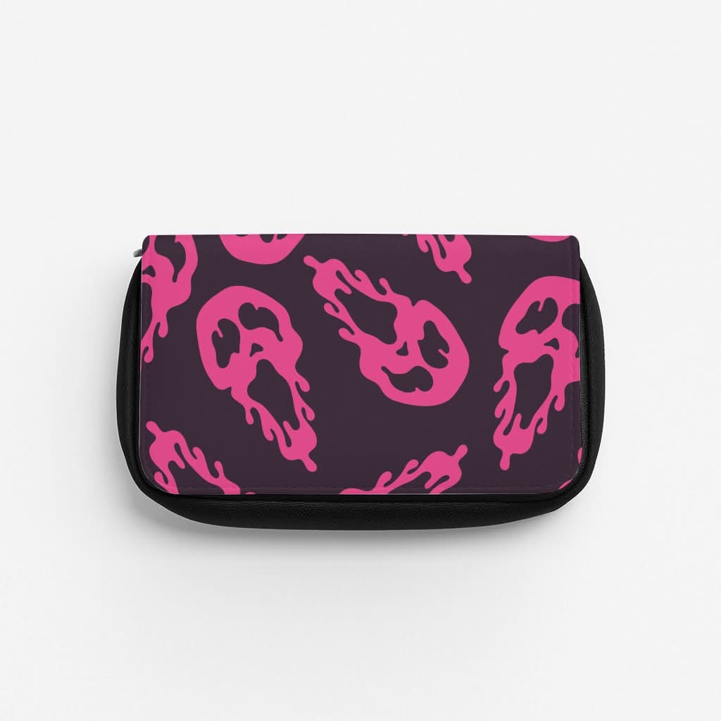 Trippy Ghost Face Pattern Pencil Case