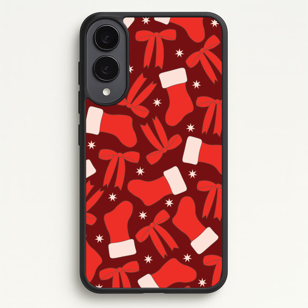 Stockings And Bows Pattern Galaxy S25 Edge Case