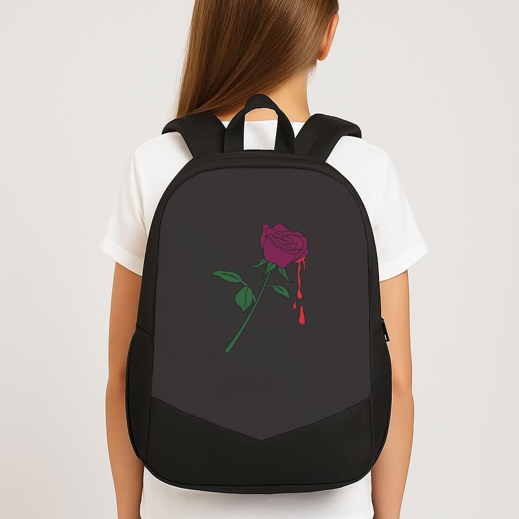 Dark Pink Rose School Bag