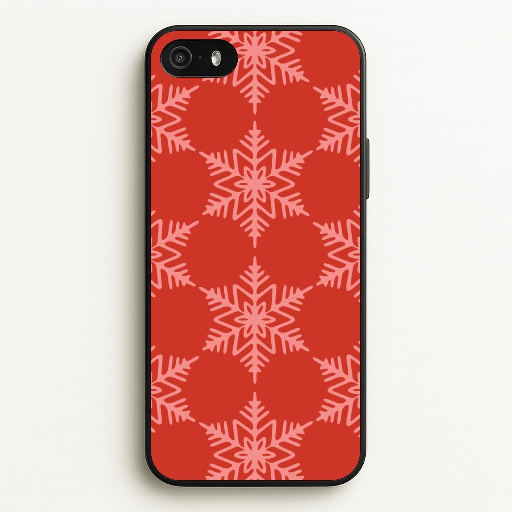 Red Giant Snowflakes Christmas Pattern iPhone 5 / 5s / SE 2016 Case
