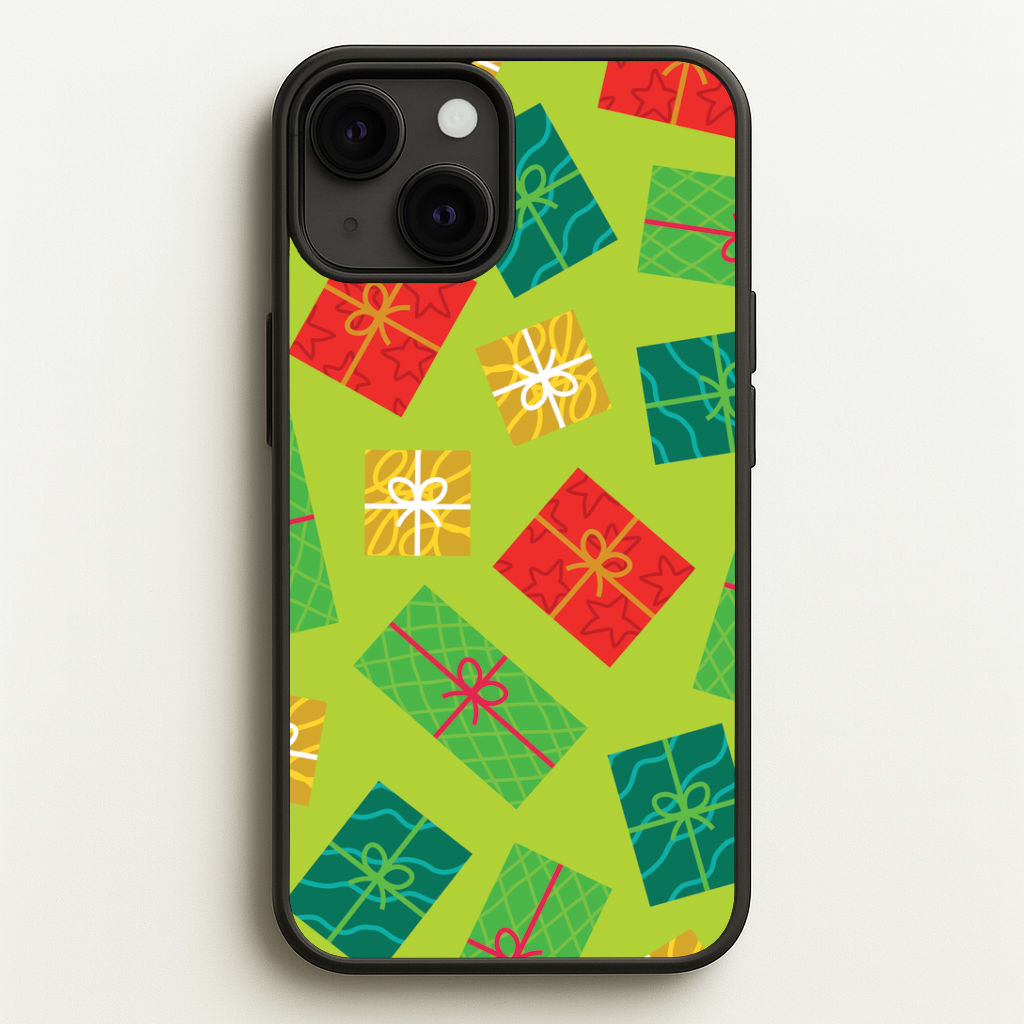 Colourful Abstract Christmas Presents Pattern iPhone 13 Case