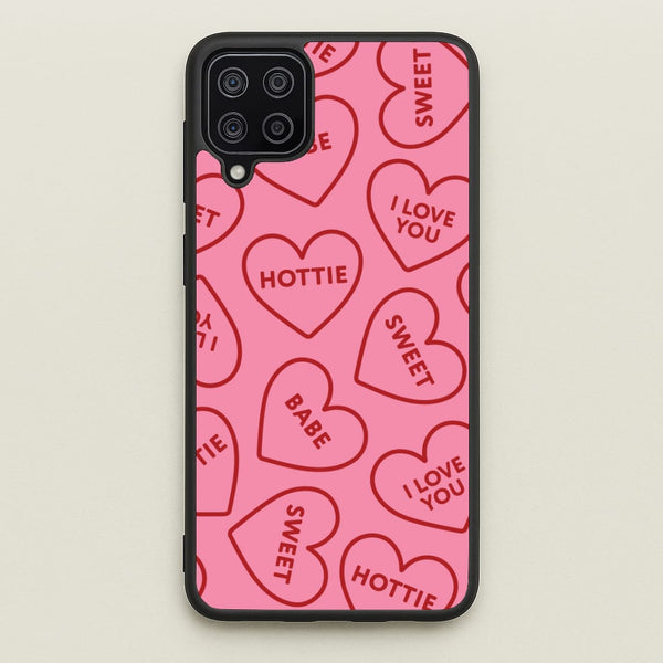 Quote Love Hearts Pattern Galaxy A12 Case
