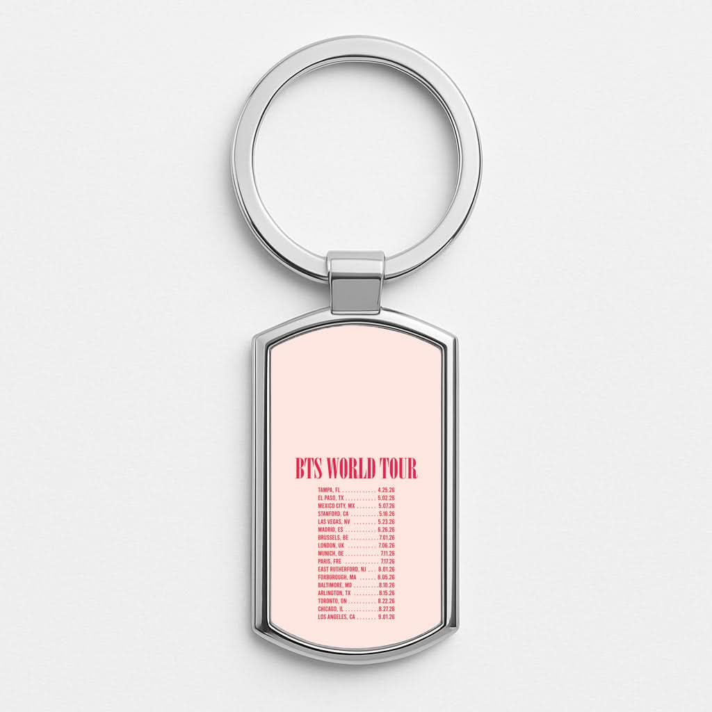 K-Pop Band World Tour List 2026 Silver Metal Keyring