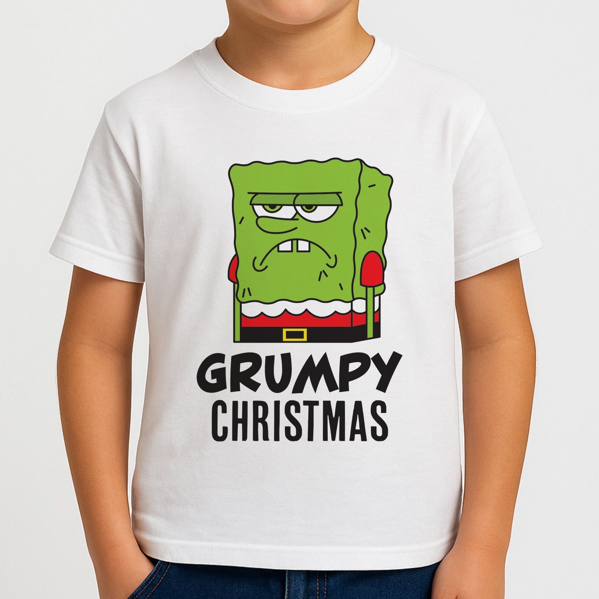 Grumpy Christmas Cartoon Sponge Boys T-Shirt