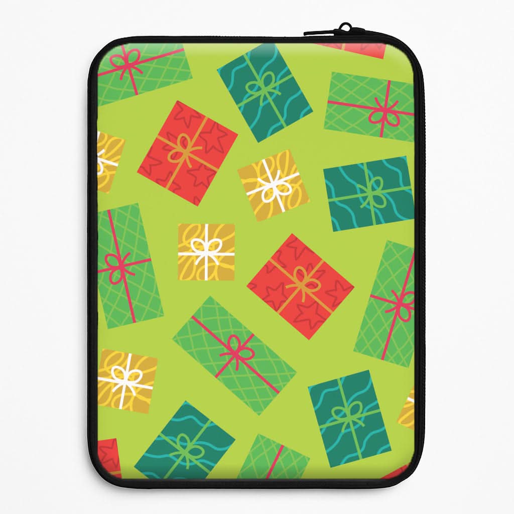 Colourful Abstract Christmas Presents Pattern Laptop Sleeve