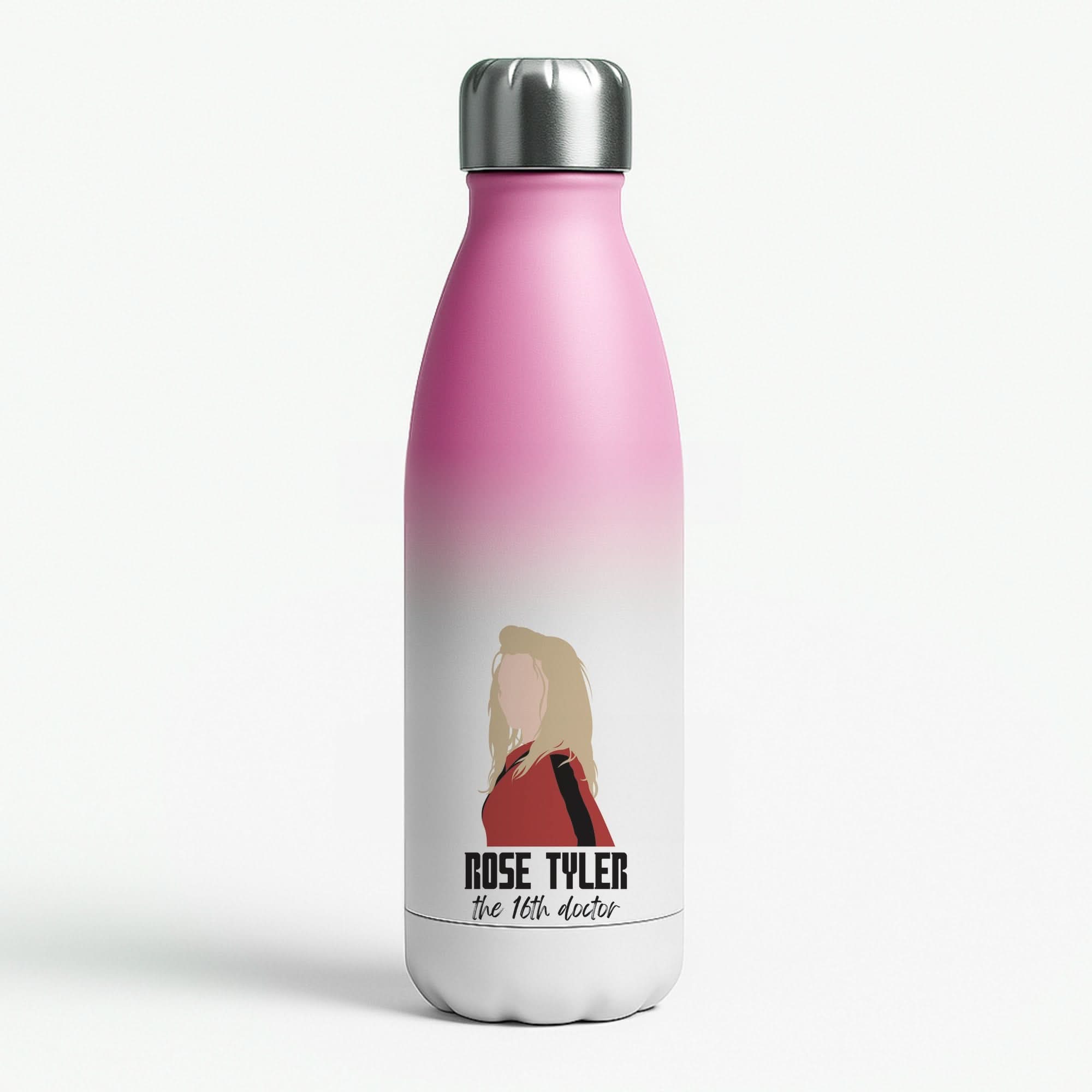 Rose The 16th Doctor Pink Water Bottle
