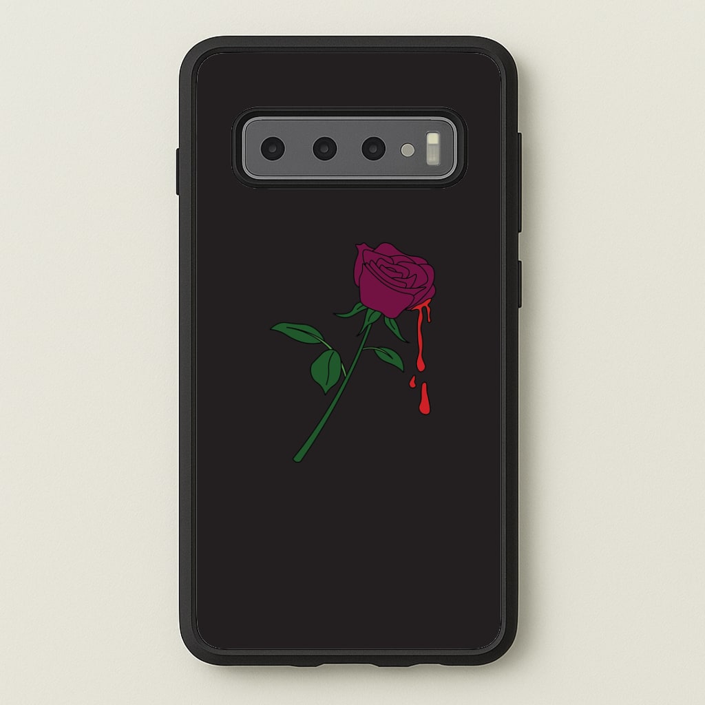 Dark Pink Rose Galaxy S10 Case
