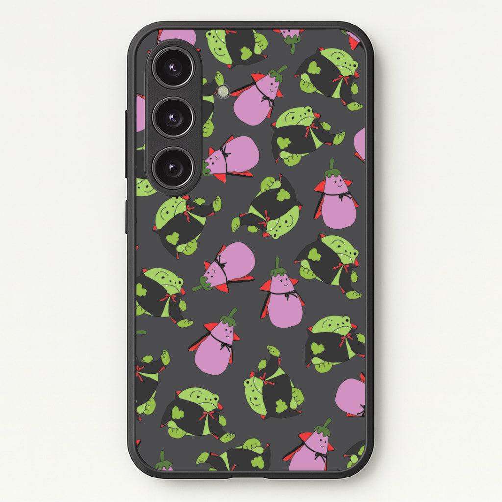 Vampire Frogs And Vegetables Pattern - Halloween Galaxy S24 Case