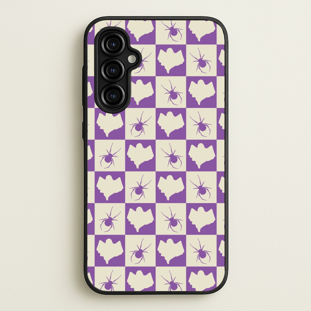 Spiders And Ghosts Checkered Pattern I Galaxy A54 Case