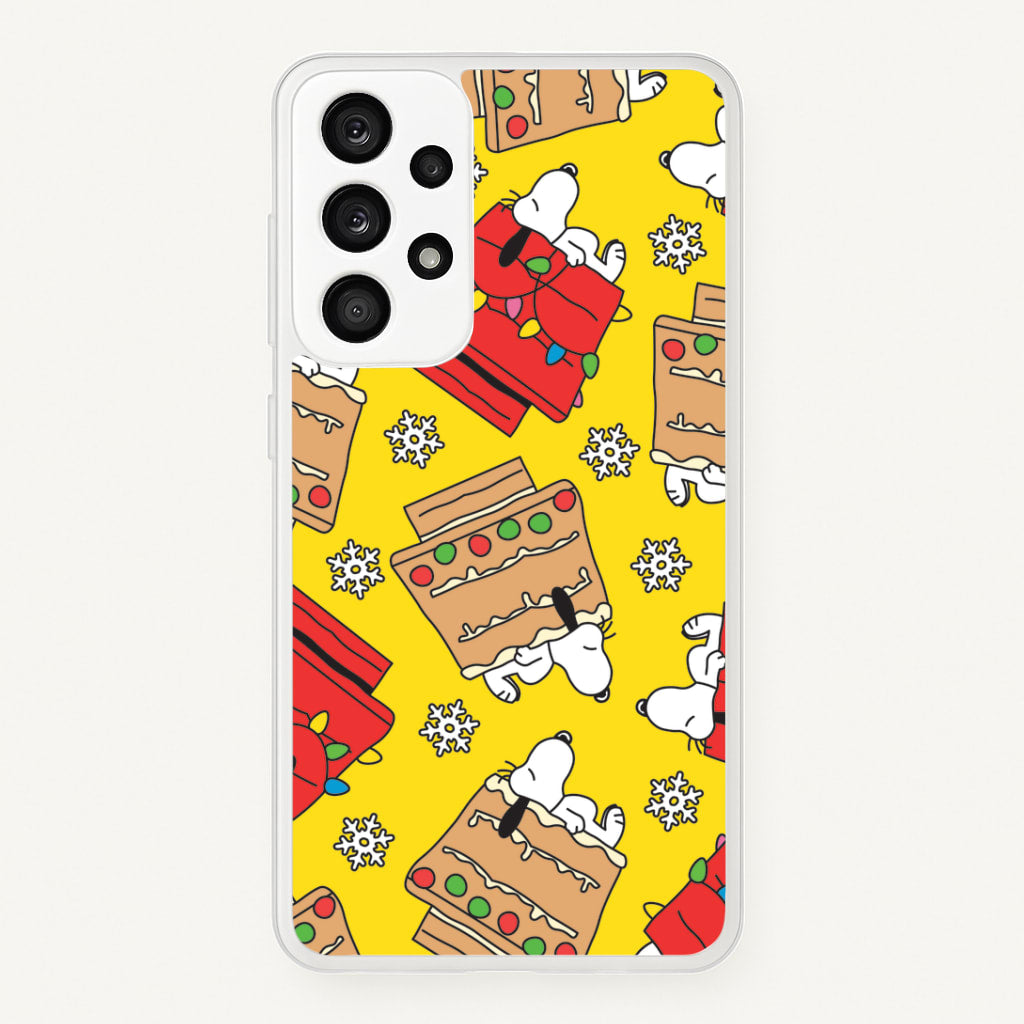 Cartoon Beagle Fairylights And Gingerbead Pattern Galaxy A33 Case