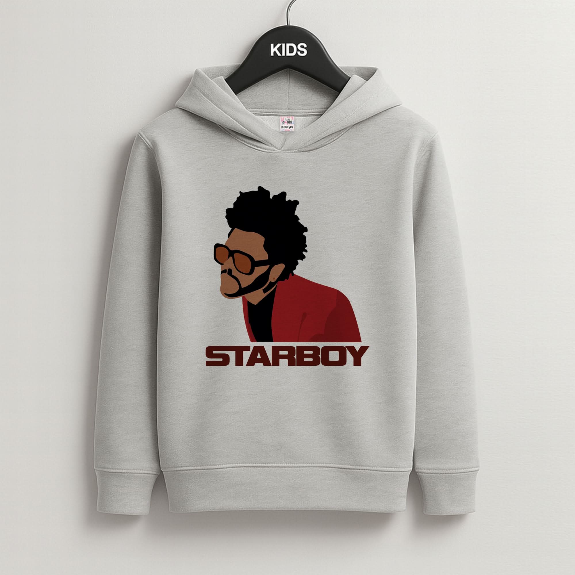 Starboy Singer Title Grey Kids Hoodie