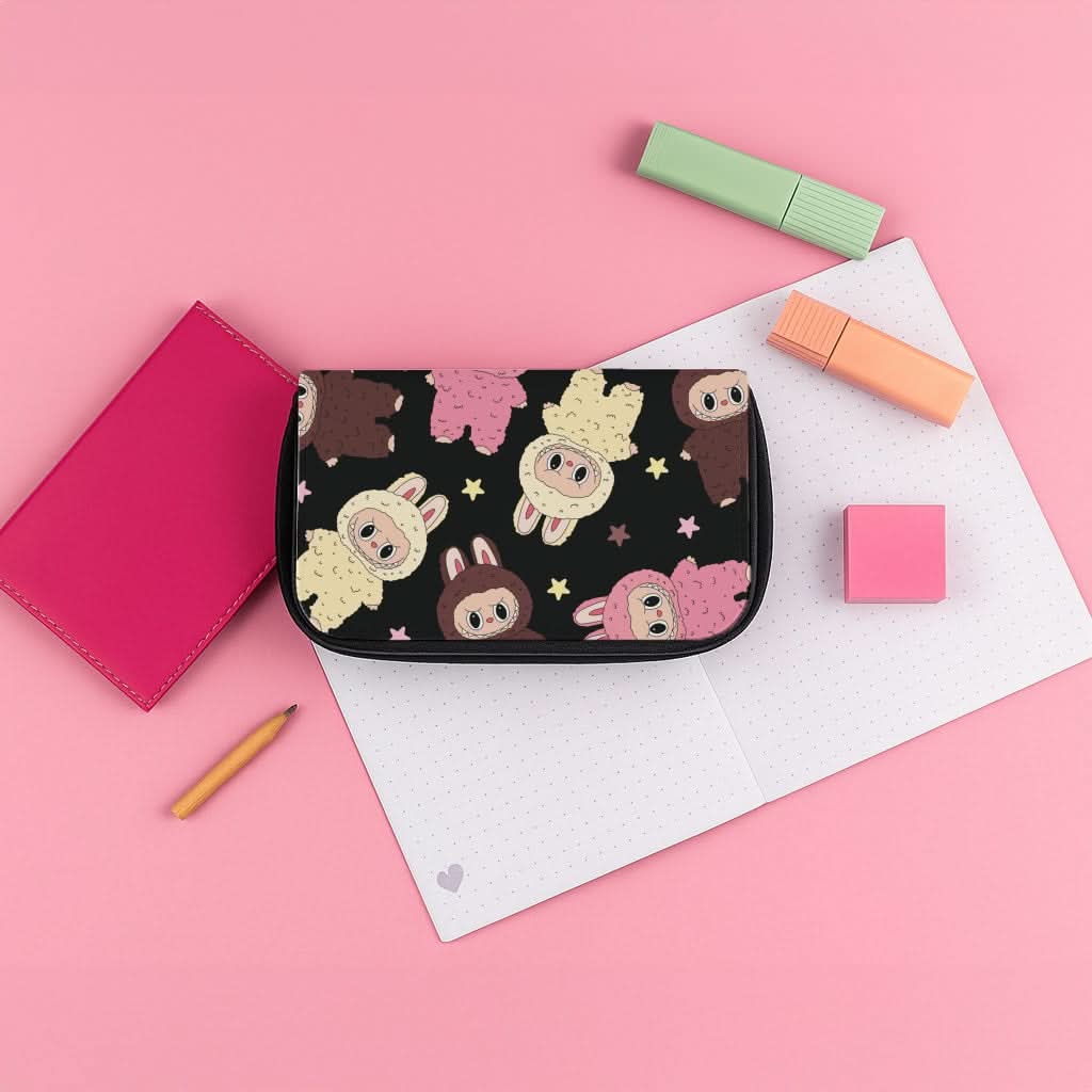Cute Monsters And Stars Pattern Pencil Case