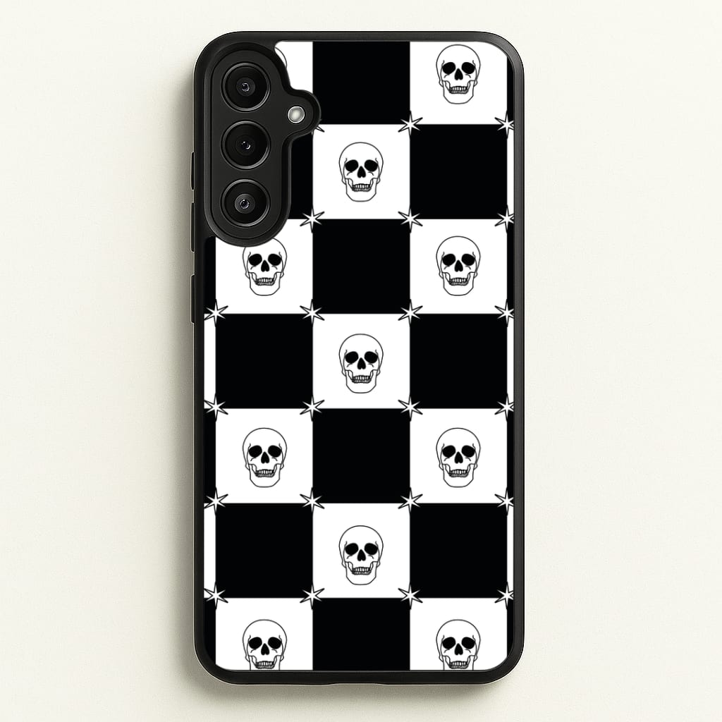 Checkered Skulls Pattern Galaxy A34 Case