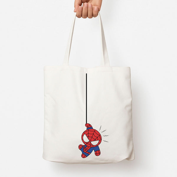 Blue Hanging Spider Hero Tote Bag