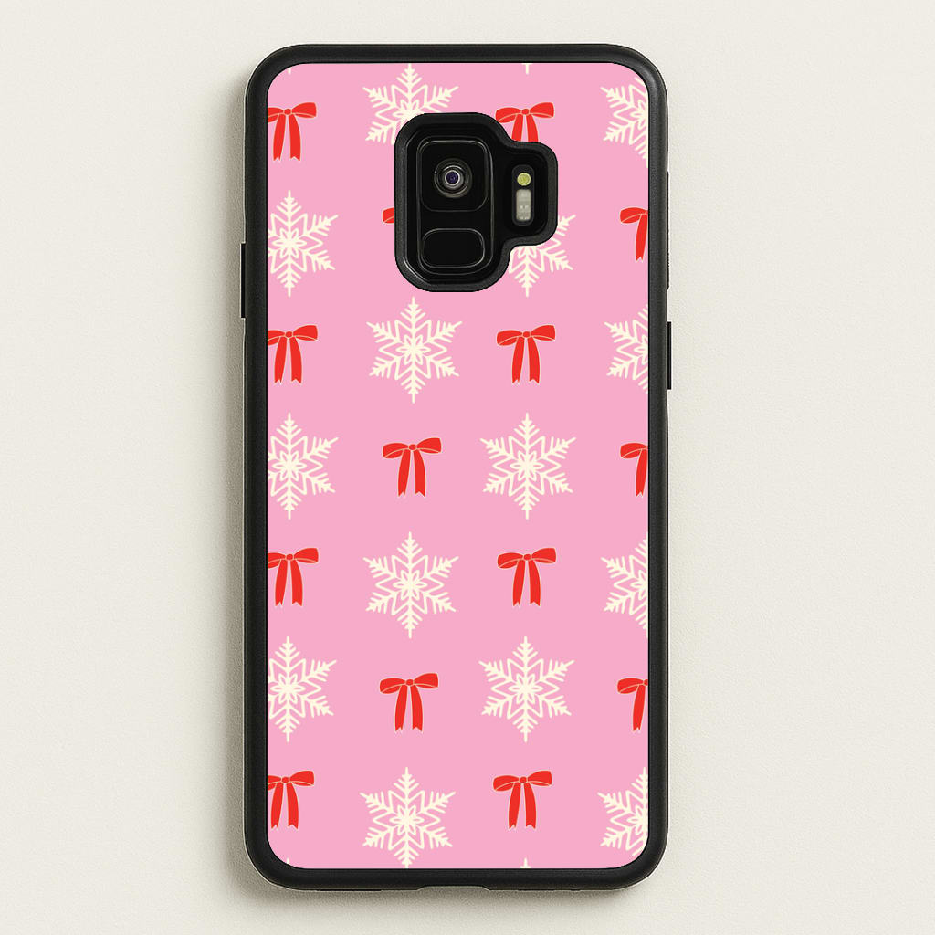 Coquette Bows And Snowflakes Pattern Galaxy S9 Case