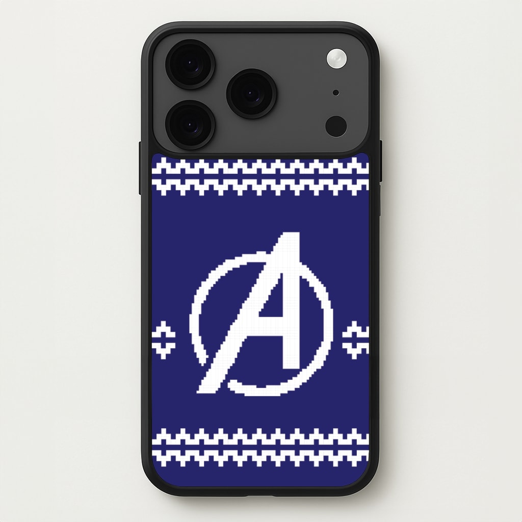 Superhero Team Blue Christmas Jumper  iPhone 17 Pro Max Case