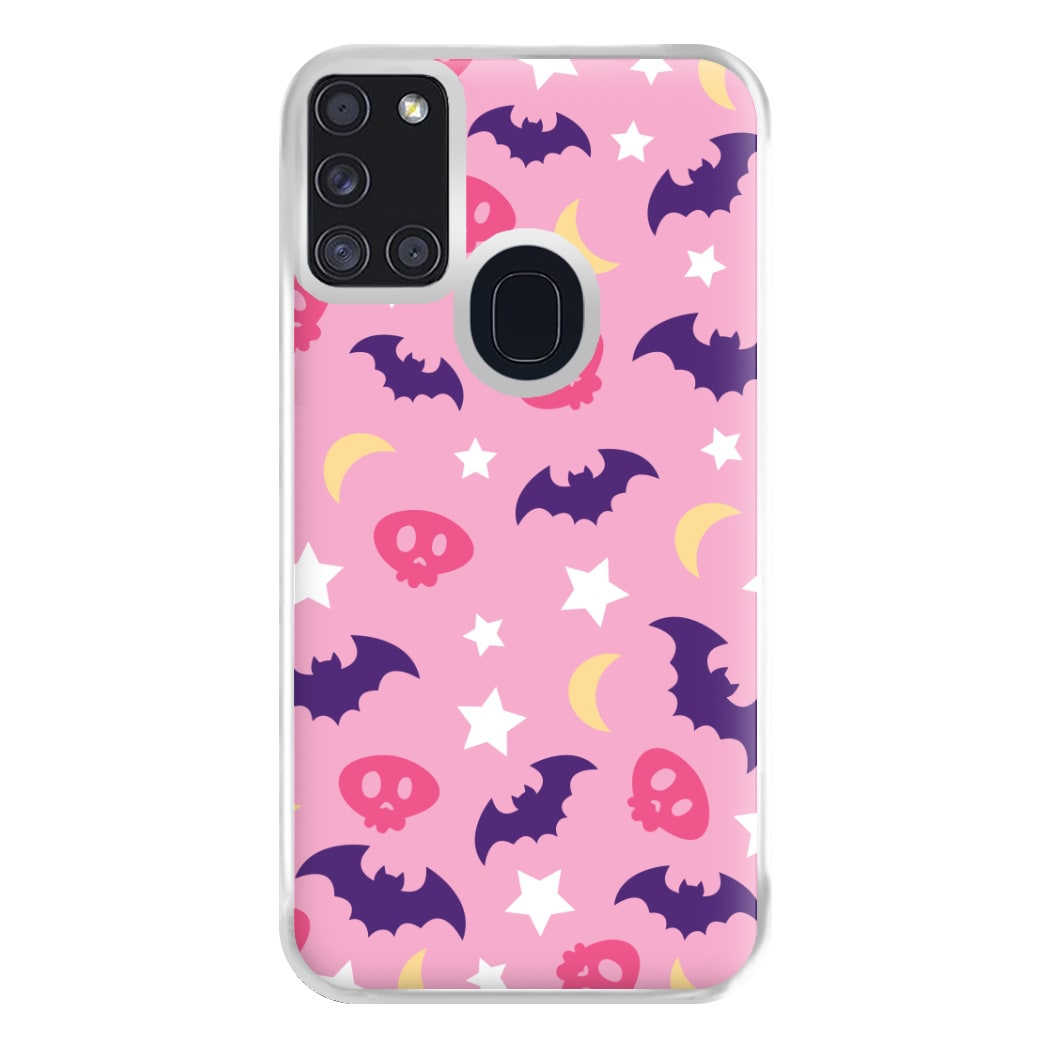 Skull, Bats And Stars Pattern Galaxy A21s Case