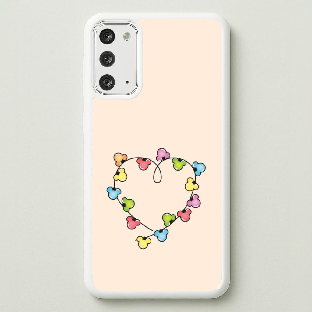 Cartoon Mouse Christmas Fairylights Heart Galaxy Note 20 Case